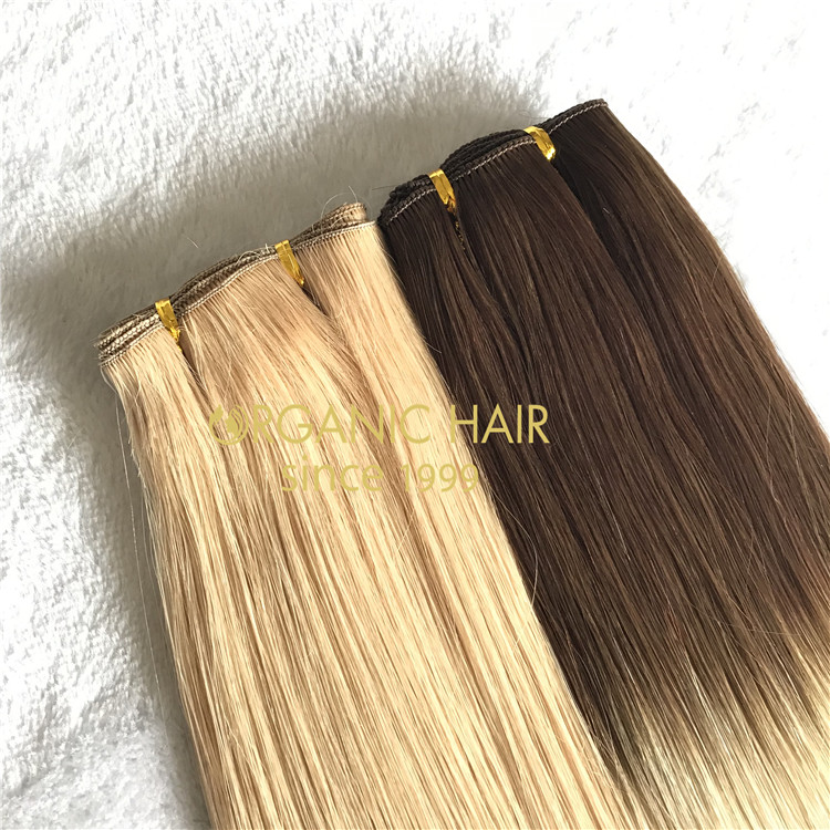 Stock best quality double drawn hand tied wefts A182
